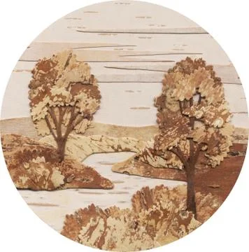 Wood small river, application Stock Illustration