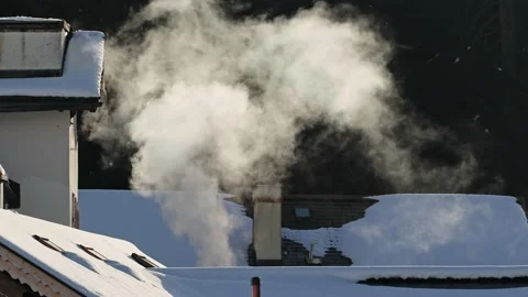 Wood smoke Video stock 236835736