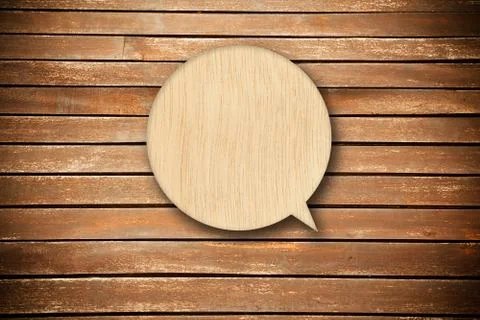 Wood speech bubble Stock Photos