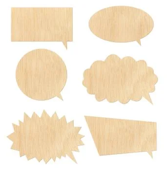 Wood speech bubbles Stock Photos