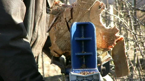 Wood splitter Stock Footage 350633