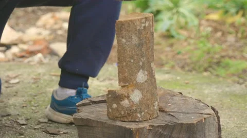 Wood splitting Stock Footage 145649440