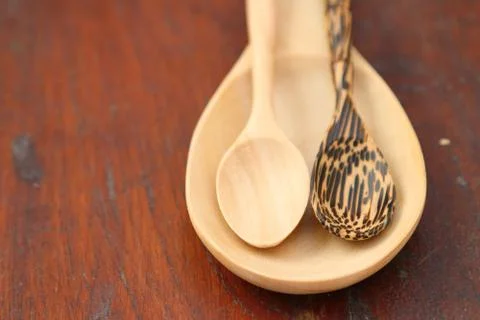 Wood spoon Stock Photos