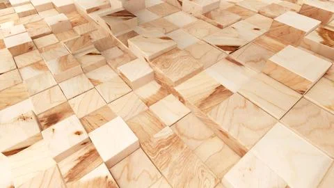Wood square pattern background,Wood panel wall,3d rendering Foto stock