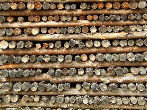 Wood stack crest background pattern wall branch Stock Photos