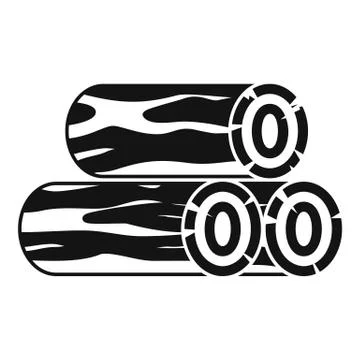 Wood stack icon, simple style Illustrazione stock