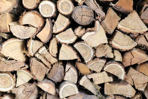 Wood stack wallpaper Stock Photos