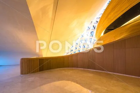 Wood staircase in modern hotel Stock Photos