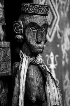 Wood statue Stock Photos