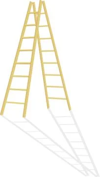 Wood step-ladder Stock Illustration