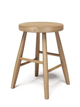Wood stool 库存插图