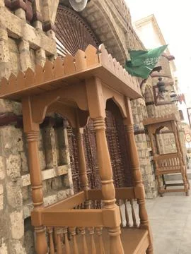 The wood structure front of the mosque Stock Photos