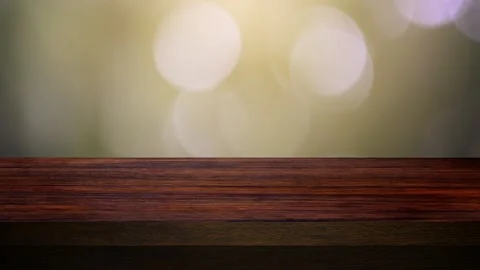 Wood table bar in summer day, and nature background green tree bokeh blurred ani 스톡 동영상 141170950