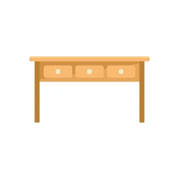 Wood table icon flat vector. Top board Illustrazione stock