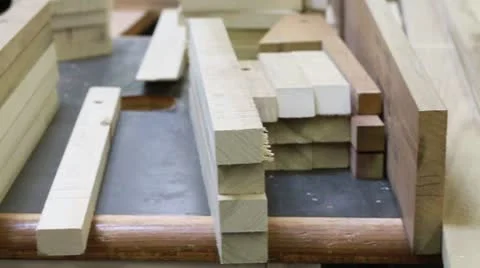 Wood on Table Interior Factory Stock Footage 10786991