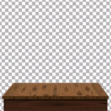 Wood table on isolated background. Template, furniture, vector Illustrazione stock