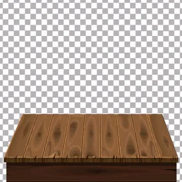 Wood table on isolated background. Template, furniture, vector Stock Illustration