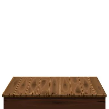 Wood table on isolated background. Template, furniture, vector Stock Illustration