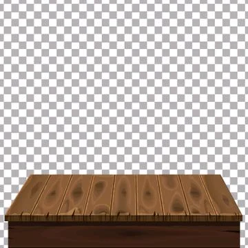 Wood table on isolated background. Template, furniture, vector Stock Illustration