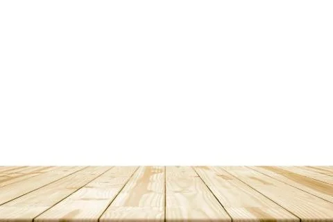 Wood table isolated on white background. Stock Photos
