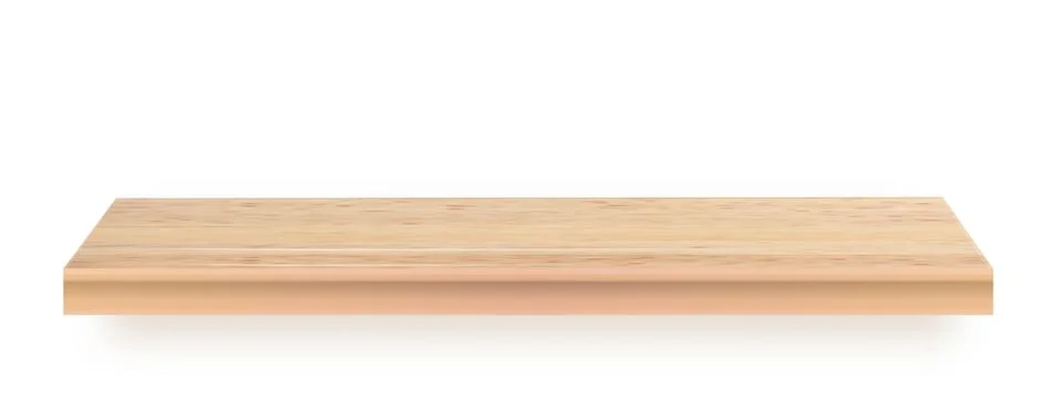 Wood table perspective view, kitchen top made of brown timber, wooden surface of Stock Illustration