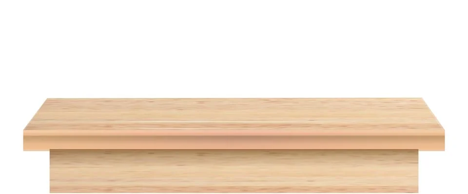 Wood table perspective view, kitchen top made of brown timber, wooden surface of Stock Illustration