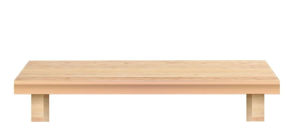 Wood table perspective view, kitchen top made of brown timber, wooden surface of Stock Illustration