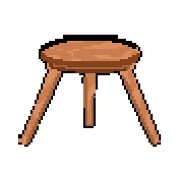 Wood table pixel art vector illustration Stock Illustration
