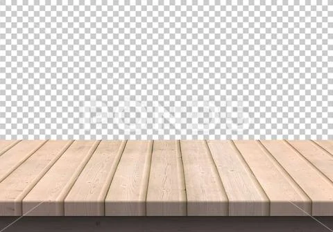 Wood table top isolated on transparent background - PSD Template PSD Template