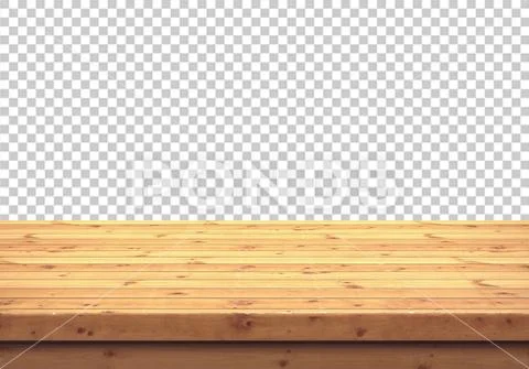 Wood table top isolated on transparent background - PSD Template PSD Template