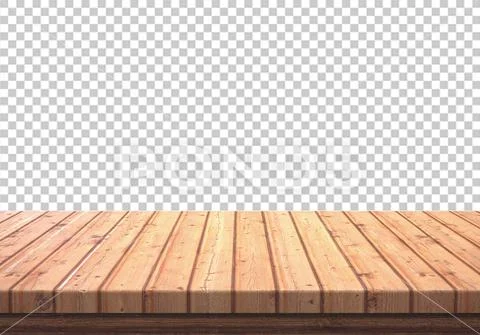 Wood table top isolated on transparent background - PSD Template PSD Template