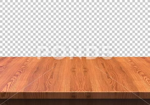 Wood table top isolated on transparent background - PSD Template PSD Template