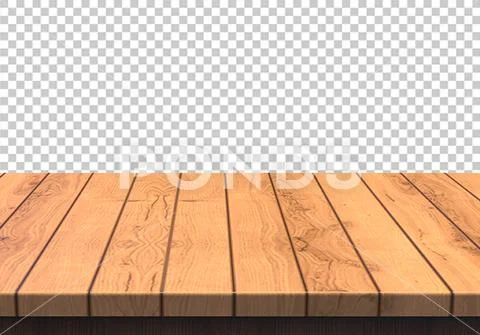 Wood table top isolated on transparent background - PSD Template PSD Template
