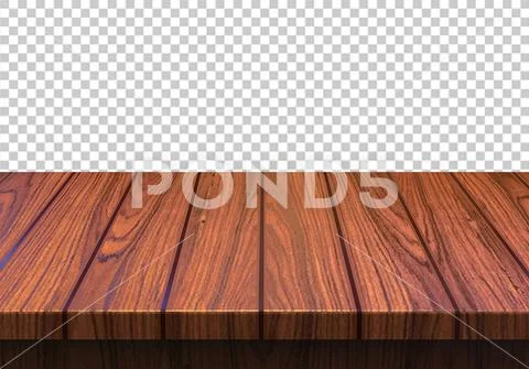 Wood table top isolated on transparent background - PSD Template PSD Template