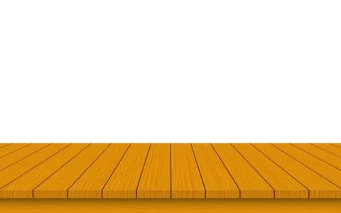 Wood table top isolated on white background vector Stock Illustration