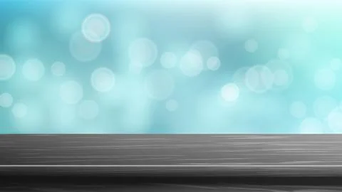 Wood Table Top Vector. Blur Summer Blue Sparking Sea Water Background. Abstract Stock Illustration