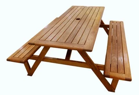 Wood table on white background Stock Photos