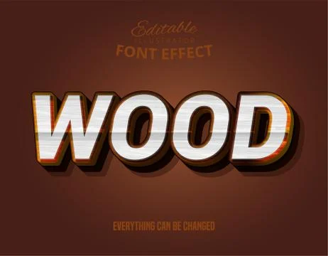 Wood text, editable text effect Stock Illustration