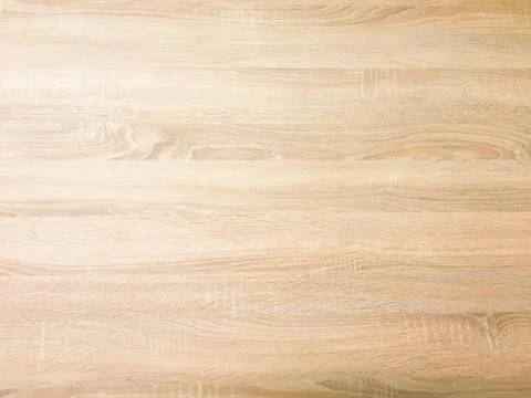 Wood texture background, light oak wooden planks pattern table top view. 库存照片