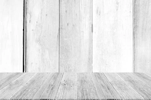 Wood texture background , process in white color with wood terrace 스톡 사진