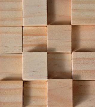 Wood texture background. A stack of wood cubes. Stock Photos
