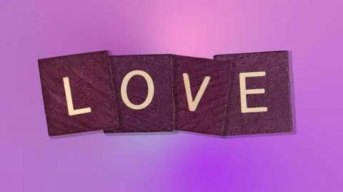 Wood texture cubes on love text.4 in 1 animation footage Stock Footage 169252748