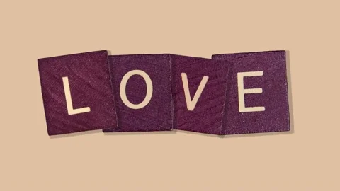 Wood texture cubes on love text.4 in 1 animation footage Stock Footage 169252766