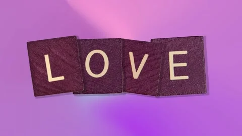 Wood texture cubes on love text.4 in 1 animation footage Stock Footage 169252774