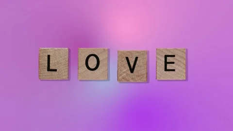 Wood texture cubes on love text.4 in 1 animation footage Stock Footage 169253205