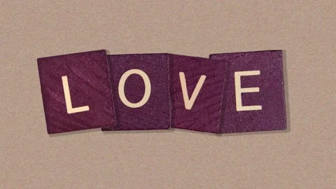 Wood texture cubes on love text.4 in 1 animation footage Stock Footage 169253210