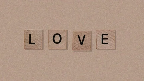 Wood texture cubes on love text.4 in 1 animation footage Stock Footage 169253211