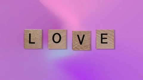 Wood texture cubes on love text.4 in 1 animation footage Stock Footage 169253225