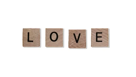 Wood texture cubes on love text.4 in 1 animation footage Video stock 169253348