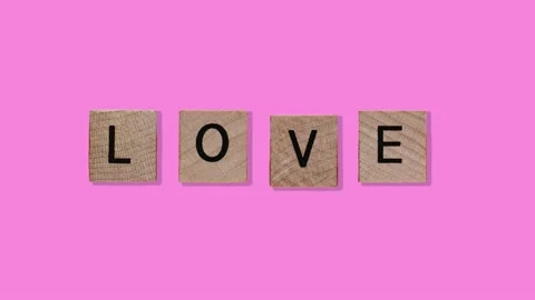 Wood texture cubes on love text.4 in 1 animation footage Stock Footage 169253355